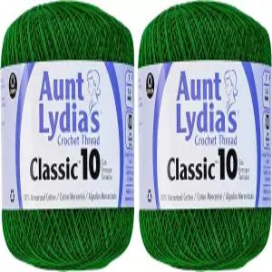 리디아 이모의 클래식 코바늘 뜨개질 실 사이즈 10-Myrtle Green