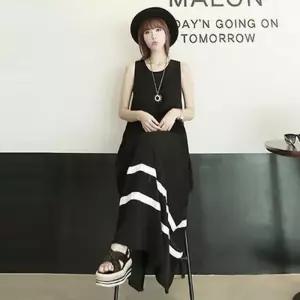 민소매 밑단 두줄 포인트 롱원피스 비치원피스 바캉스룩 나시롱치마 (5411467