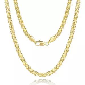 11400521 남자 목걸이 심플 캐주얼 패션 여성용 14K 골드 다이아몬드 컷 쿠바 링크 체인 남성용 전통 예술