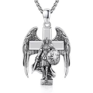 11400383 남자 목걸이 심플 캐주얼 가벼운 925 스털링 실버 패트런 세인트 부적 보호 펜던트 종교 보석 316