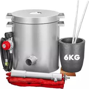 가비 6kg 프로판 용융로 키트 고철 재활용을 위한 최대 1480°C/2700 °F 금속 캔 알루미늄 구리 금 은