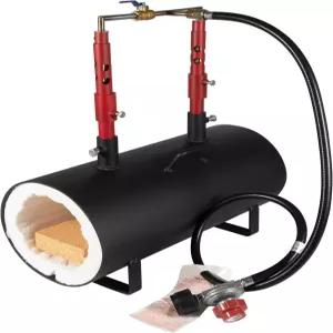 더블 버너 휴대용 프로판 포지 대용량(19인치 x 6.75인치 3.5인치) 블랙스미스 나이프 제작 도구 패리어