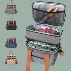 [신상오픈런]여성용 방수 도시락 가방 보온 소풍용 사각 가방 (41007370)