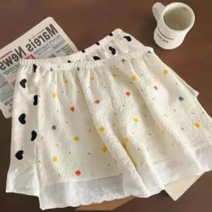 [신상오픈런]여자 파자마 홈웨어 컬러 땡땡이 레이스 잠옷 반바지 (39079789)