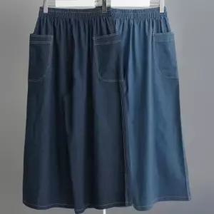 [신상오픈런]여성 옆주머니 스티치 9부 와이드핏 비스판 밴딩 청바지 (36461277)