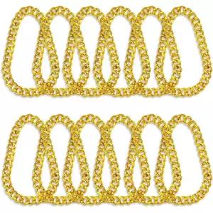 11400347 남자 목걸이 가벼운 심플 캐주얼 12개의 가짜 골드 체인 세트 남녀용 청키 힙합 래퍼 코스튬 주얼