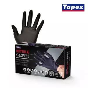[하프클럽/수건이야기]테이팩스 요리용 작업용 니트릴장갑 100매 소형 블랙