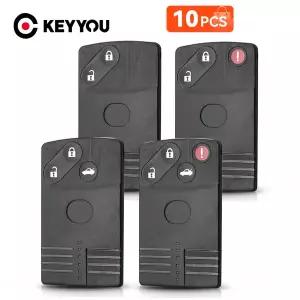호환  KEYYOU 스마트 원격 자동차 키 카드 쉘 포브 케이스 마쓰다 5 6 8 CX7 CX-9 RX8 Miata MX5 Verisa MP