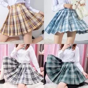 (5color) 체크무늬 플리츠 스커트 교복 생활복 학생 sPY7+5bUV