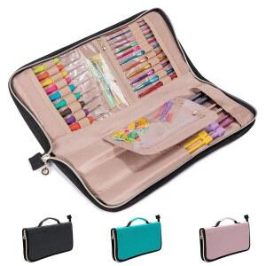 마이배깅 뜨개질 바늘 케이스(최대 14인치) 및 코바늘 액세서리 정리함 빈 케이스