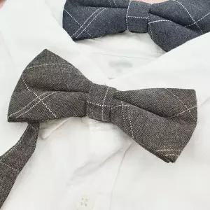 컬러 체크 보타이 C 나비 넥타이 리본 웨딩 결혼식 파티 돌잔치