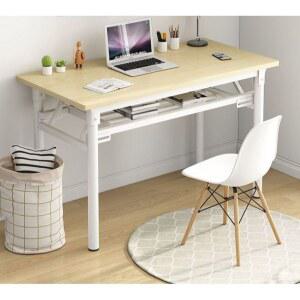 접이식 철제책상 학생 컴퓨터 조립 일자형 공부방책상 1200x400x750 선반 학원용