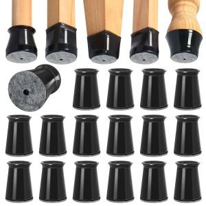 28 팩 검은 의자 다리 바닥 보호대 캡 가구 패드 나무 실리콘 커버
