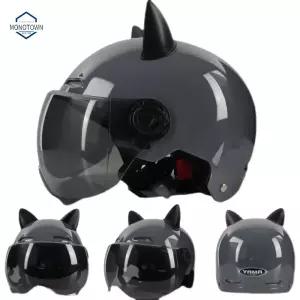 귀여운 반모 스쿠터 헬멧 오픈페이스 핑크 소두핏 고양이 비틀 오토바이 클래식