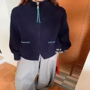 여자 니트 블레이저 잠바 점퍼 더블 야구 집업 항공 네오프렌 칼라 코트 MF1