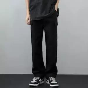 일자바지 스트릿 남성 포켓 일자팬츠 면바지 2컬러 카고팬츠