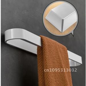 솔리드 프리 네일 알루미늄 화이트 타월 바 싱글 랙 30/40/50/60 욕실매트 cm 홀더