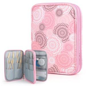 카텍 뜨개질 바늘 케이스(최대 8인치) 교체용 바늘용 원형 정리함 케이스 휴대용 여행용 가방 지퍼가 달린 액세서리