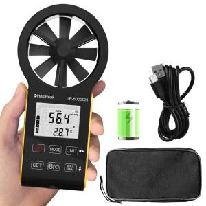 온도 공기 흐름 측정 있는 방수 백라이트 HVAC 디지털 IP67 기능이 TYPE 최소 최대 충전 풍속계 드론용