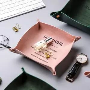 [생활] 서랍 핑크 정리함 가죽 트레이 수납 데스크 화장대 소