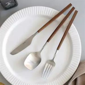 [2HOT] 메이플우드 솔리드 사각 디너 커트러리