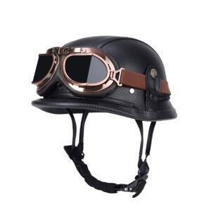독일군헬멧 오토바이 반모 A모델 페이스 빈티지 할리 헌팅캡 기입 머리둘레cm 올블랙