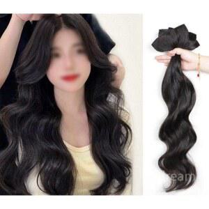 인모 헤어 여자부분가발 가발 긴머리 똑딱이 여자