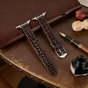 호환  Kebitt for Watch11 10 9 8 42mm 41mm 팔찌 싱글 투어 악어 밴드 iWatch 스트랩 버터플라이 버클