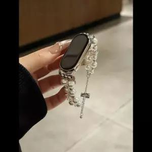 호환  꽃무늬 핑크 다이아몬드 메탈 스트랩 샤오미호환 Band 8Pro9Pro Mi band 3456788NFC99NFC1010NFC Red