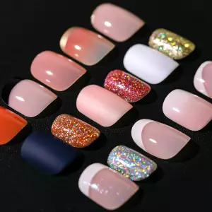 손톱의 티니터 쇼트 프레스 312개의 프렌치 네일 매니큐어 키트 디자인이 있는 인조 손톱 팁 엑스트라