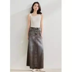 엘럽 여자 치마 바지 데님 가을 청치마 보카시 슬림핏 트임 원템3