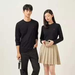 [백화점 정품] 25FW [Essential] 남녀공용 수피마코튼 라운드넥 티셔츠 - 블랙 (BC5741E025)