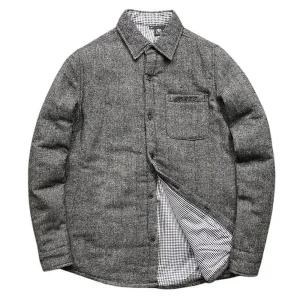 누빔 경량 방한 패딩 검빨 남자 아우터 패딩셔츠 남성 셔츠