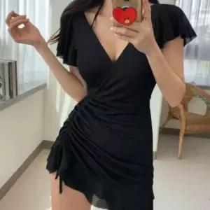 [하프클럽/셀러허브_여성트랜드패션]셔링 홀터넥 체형커버 원피스 수영복 G