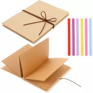 타이쿠르 어코디언 스크랩북 앨범 DIY 액세서리 포함 6 x 8 인치 소형 사진 기념 스케치북 결혼 발렌타인