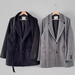 [신상오픈런]여성 빅사이즈 겨울 하객 패션 벨트 트임 하프 퍼 자켓 (43166821)