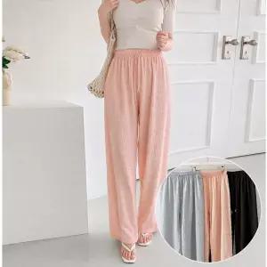 에어링 플리츠 와이드 밴딩 팬츠 3color 여리핏 찰랑 주름 롱 일자 바지