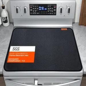 비셈보 방화 스토브 커버 28.5×20인치 전기 상단 내열 유리탑 프로텍터 블랙용 주방 플랫