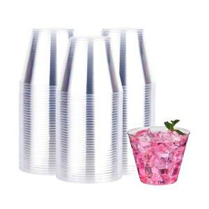 RACETOP 9온스 200팩 투명 일회용 내구성 파티 있는 이벤트에 및 텀블러 컵 축제 적합합니다 플라스틱 결혼식