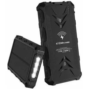 20000MAH 태양광 충전기 블랙 WRLS QI USB 타입 C 마이크로