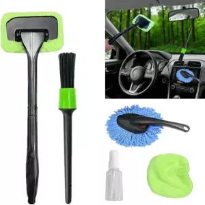 YKT 앞유리 클리너 도구 자동차 내부 청소 키트 및 디테일링 키트(자동차 브러시 세차 키트용 극세사 헤드