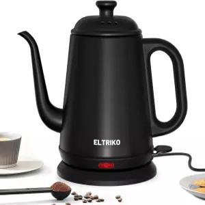 ELTRIKO 구스넥 전기 주전자 1L 물 보일러 커피 차 위에 붓기 1000W 고속 난방 스테인리스 스틸 자동 차단