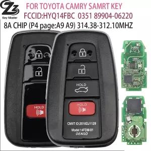 호환  Zz 스마트 원격 제어 자동차 키 34 버튼 314.3MHz for Toyota Camry 18 19 2020 2021 2022 2023 Fob