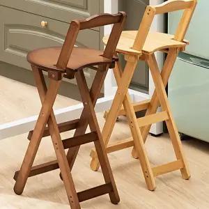 스탠드바의자 접이식 높은 의자 체어 홈바 스툴 바체어 등받이 원목