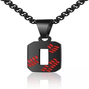 나기 야구 번호 목걸이 - 남자 운동선수용 스테인리스 스틸 체인 펜던트 00-99 유니폼 선물