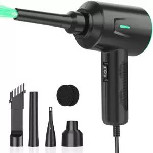 뮤딘 에어 더스터 - 전기 송풍기 컴퓨터용 5.74온스 고출력 청소 PC 2 기어 압축 공기