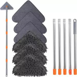 ZYHZYHA 벽 걸레 80인치 긴 손잡이 창문/벽/천장 팬/먼지/베이스보드/바닥 청소용 청소 도구 360° 천장