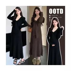 여성 러블리 스커트 니트 가을 겨울 임산부 스웨터 치마끈 숄 다올4