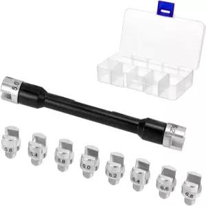 QWORK 모터사이클 스포크 렌치 세트 10가지 교체 가능한 크기(5.0-6.8mm) 정밀 알루미늄-철 더트 바이크 휠