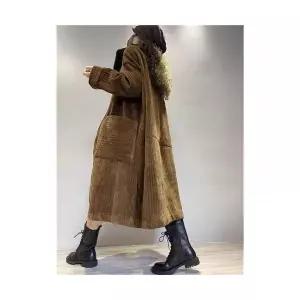 겨울 여사친 롱 도톰 골덴 기모 러블리 카디건 싱글 가디건 트렌치코트 보온 빅사이즈 다올4